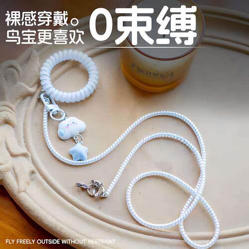 鹦鹉放飞绳不伤脚玄凤虎皮小太阳外出专用伸缩牵引绳户外遛鸟神器