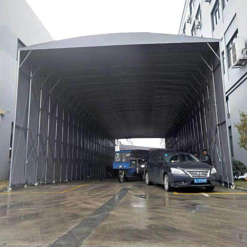 手动推拉蓬户外活动伸缩仓库棚大排档遮阳雨蓬移动折叠推拉棚钢构