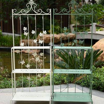 现代约铁蝴蝶三层台工作台户外花园庭简院植物盆6.45蝴蝶栽艺阳多