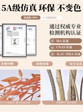 仿真绿植高端轻奢红色南天竹假植物装饰室内客厅仿生落地摆件盆栽