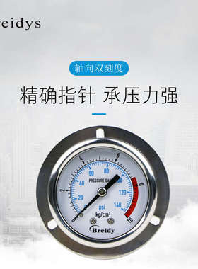 。YN50ZT压力表不锈钢耐震压力表测水压气压通用0-1.6/100mpa多量