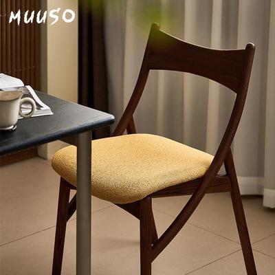 创意日式中古椅子家用实木餐椅靠背椅设计师休闲椅轻奢单椅书桌椅