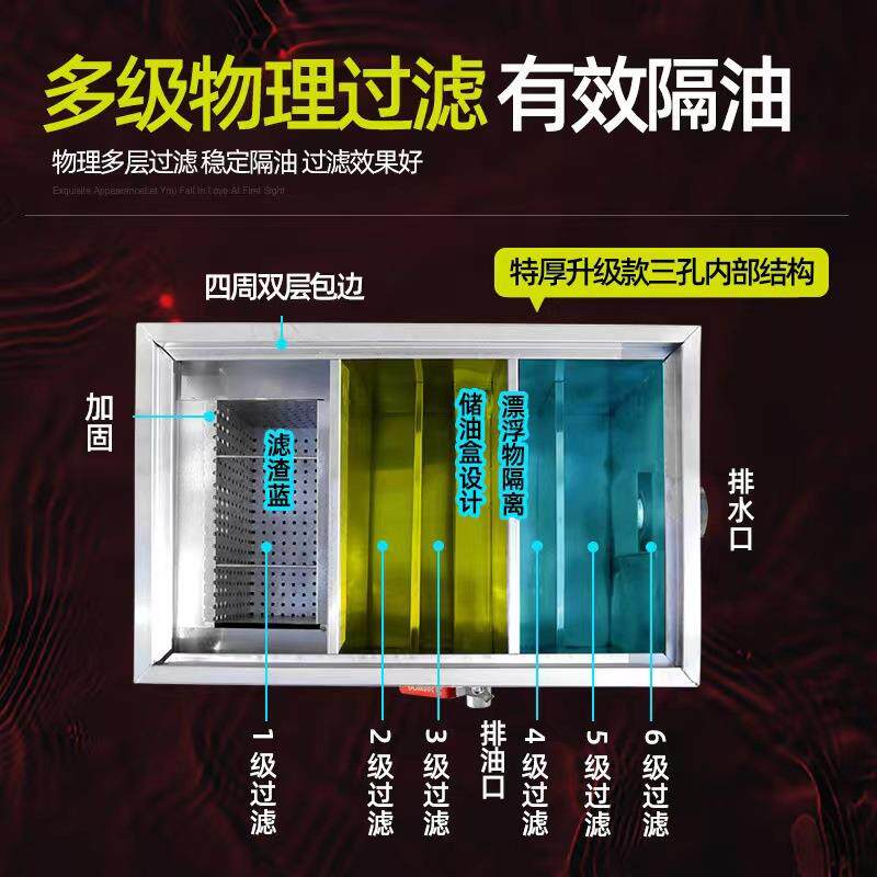 不锈钢隔油池酒店厨房食堂油水分离器餐饮饭店污水处理器小型过滤