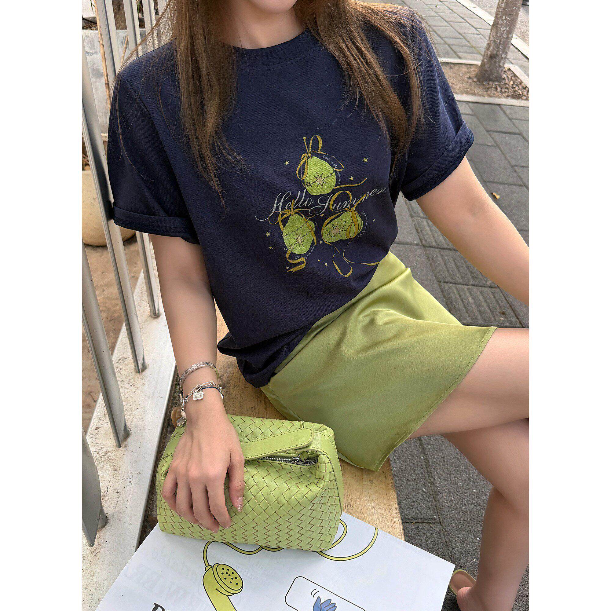 Scout 夏日薄款短袖t恤女品质高密活力元气缤纷水果印花上衣女tee