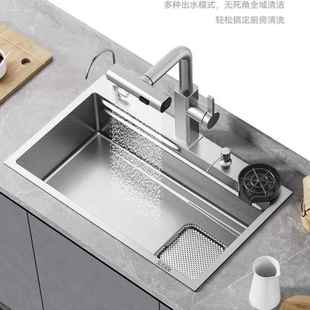 青菜家加厚SUS34房不锈菜钢厨水槽大单槽套餐0家用洗盆洗碗池压纹