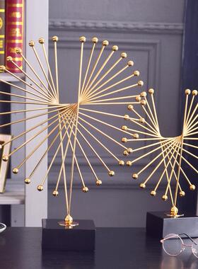 时来运转轻奢客厅玄关办公室桌面书柜隔断创意金属装饰工艺品摆饰