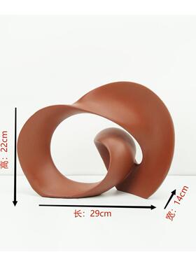 现代简约几何波浪形树脂摆件客厅茶几电视柜样板房玄关家居装饰品