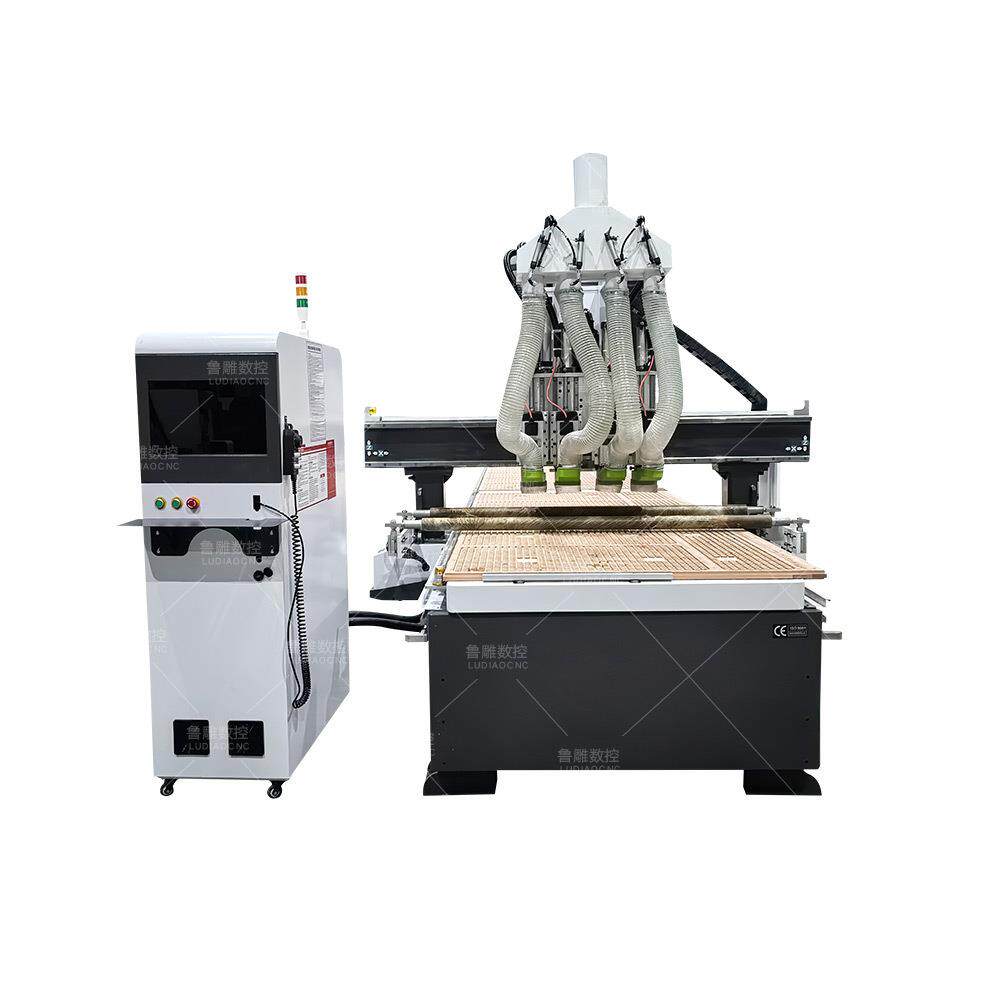 厂家全自动数控浮雕机 家具开槽打孔机 木工机械四工序开料机