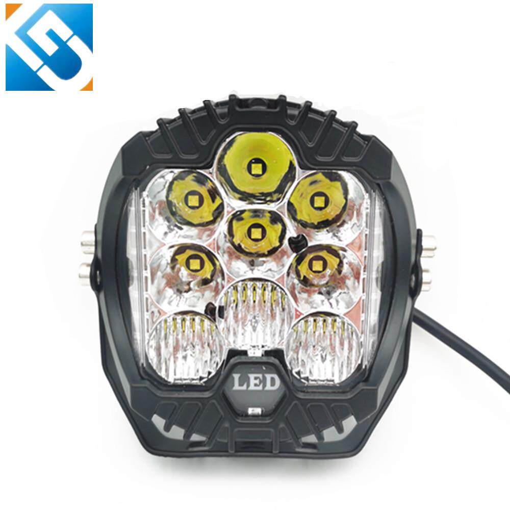 新款热销 汽车工作灯5寸90W射灯 越野车改装前杠灯 三面发光射灯