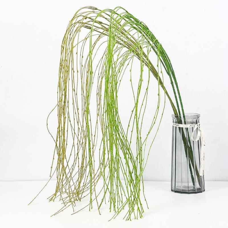 新款直销仿真芽柳草壁挂藤蔓 室内外植物墙插件配饰 垂柳柳条绿色