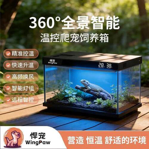 豹纹守宫智能温控箱肥尾饲养箱恒温箱爬宠保温箱宠物角蛙蛇造景缸