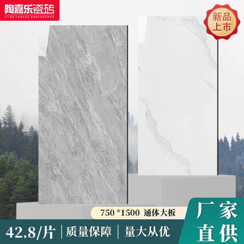 广东瓷砖地砖750x1500客厅餐厅卧室连纹通体大理石防滑耐磨易