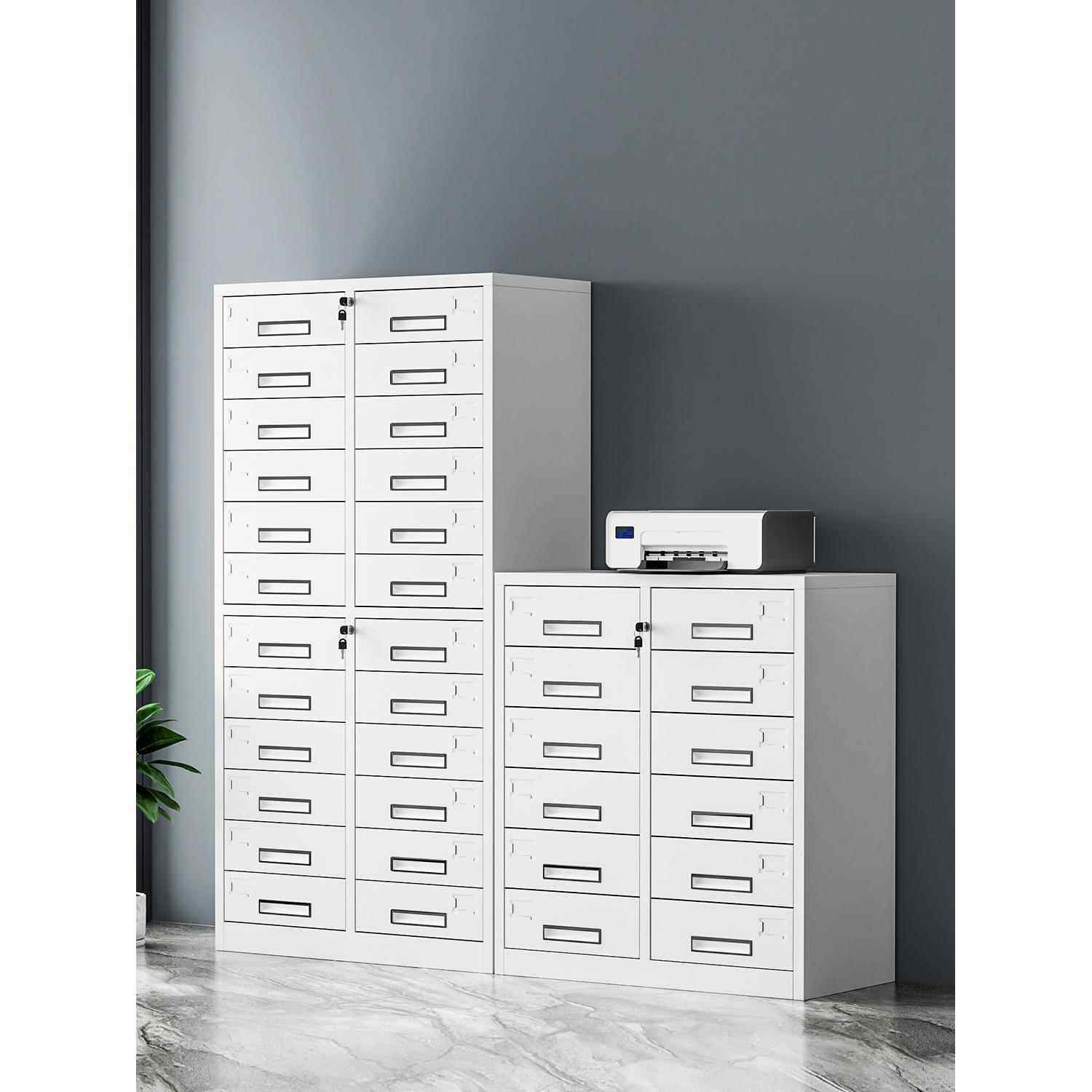 公室多斗铁办皮文件柜抽屉YFI式24斗财票务据凭证档案资带锁储物