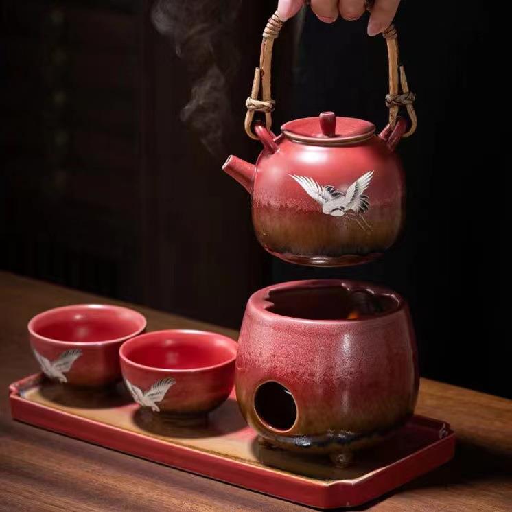 故宫酒红文器创煮茶炉精炉户外烧水煮茶套装围炉00069899煮茶具家