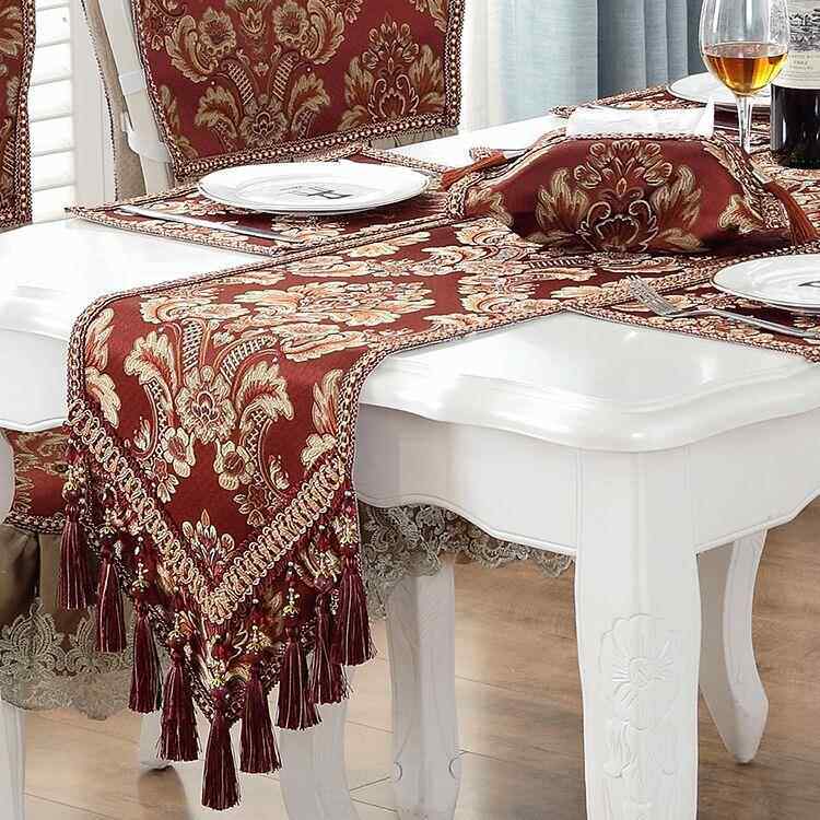 高档欧式桌旗茶几旗美床式餐桌旗布艺欧轻奢现电北视柜旗代简约尾