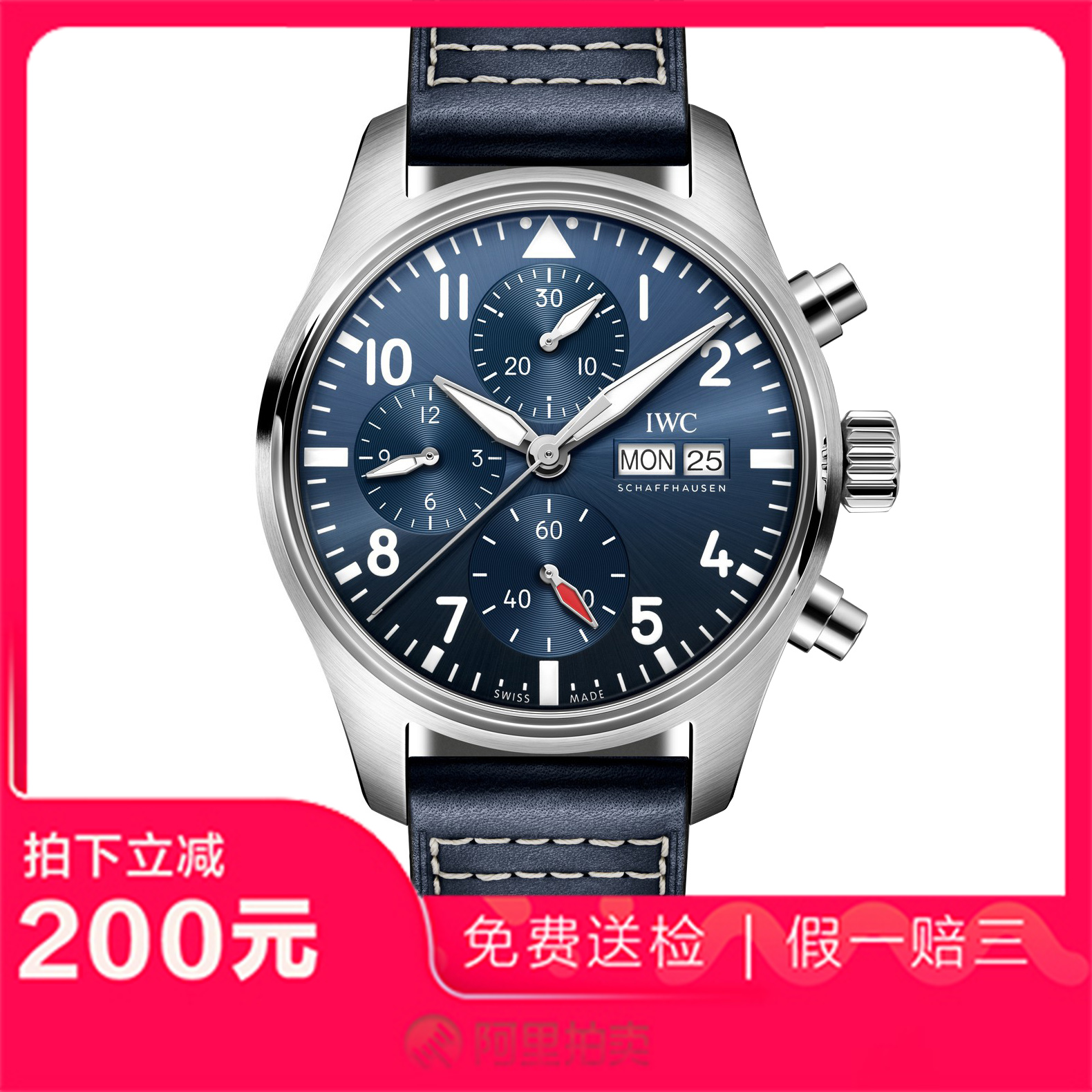 捡漏未使用99新万国飞行员系列精钢计时自动机械男士手表IW388101