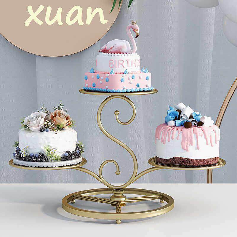 新款欧式三层蛋糕架子生日婚礼多层甜品台婚庆展示架寿宴蛋糕架子