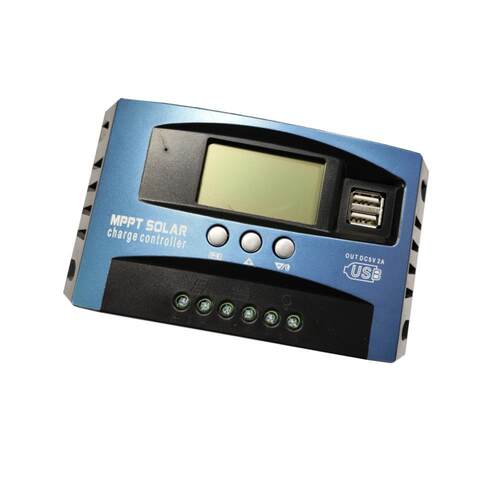 跨境热销mppt 100A太阳能控制器12V24V液晶DC插孔太阳能充放控制