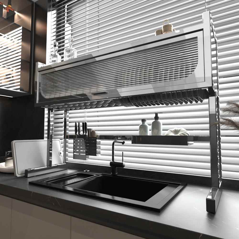 水槽置物架厨房多功能不锈钢碗架水池洗碗槽收纳架碗碟碗柜沥水架