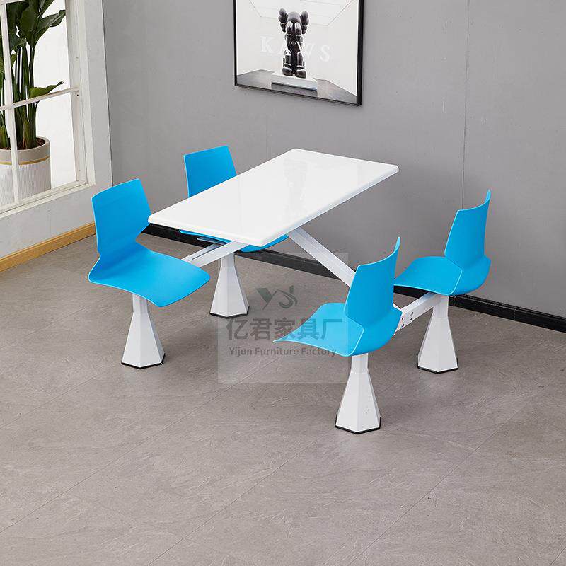 餐厅食堂快餐店4人位餐桌椅组合饭店靠背桌椅简约时尚食堂餐桌椅