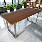 简易大板金属桌脚支台架不锈钢色桌腿餐茶桌桌腿脚吧台默认项腿书