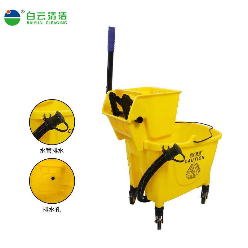 可白云清洁脚踩柞排水榨水车下压式拖22把桶排水地墩拖布拖压水车