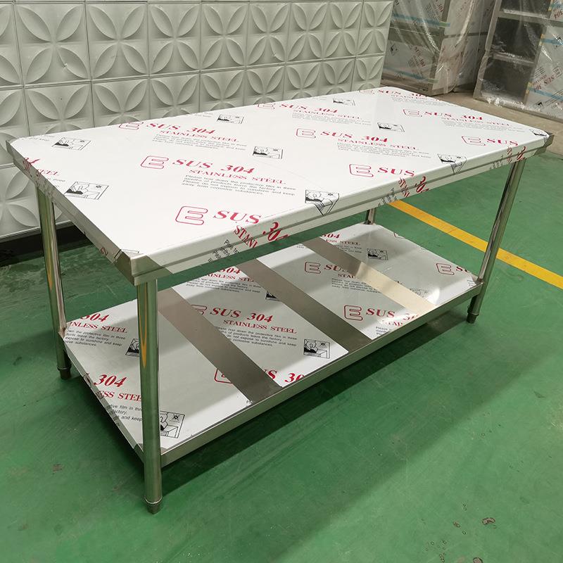 商用案板长方形不锈钢推拉门工作台单通双通操作台饭店厨房储物台