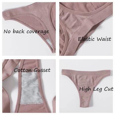 Women Seamless Bra Set High Cut Thong Panties Female Sexy Li