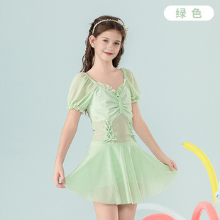 套装 儿童泳衣女童连体专业训练游泳衣少女学生2024新款 中大童泳装