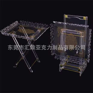 透明印花可拆卸桌子咖啡桌子茶几现代定制批发 亚克力小圆桌套装
