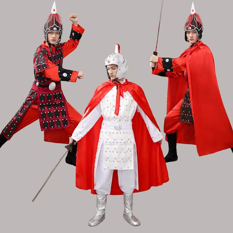 古装盔甲男古代将军士兵小兵服小将服装将士服装舞台演出服装戏服
