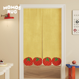 momosrug缤纷果蔬门帘家用遮挡帘厨房防油烟半帘卧室免打孔隔断帘