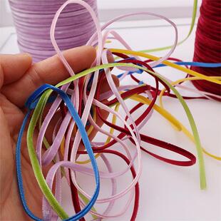 0.3cm宽彩色植绒天鹅单面丝绒带织带DIY锁骨项链choker材料180米