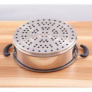 高不锈钢蒸格304蒸笼27cm蒸笼25cm笼屉多用锅 带蒸片笼高拱锅盖加