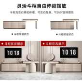 实木梳妆台家用卧室床尾化妆桌轻奢意式 烤漆收纳柜九斗抽屉电视柜