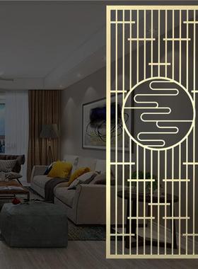 新中式铁16544隔断屏客厅入户风门遮艺轻挡玄关不锈钢办公室餐厅