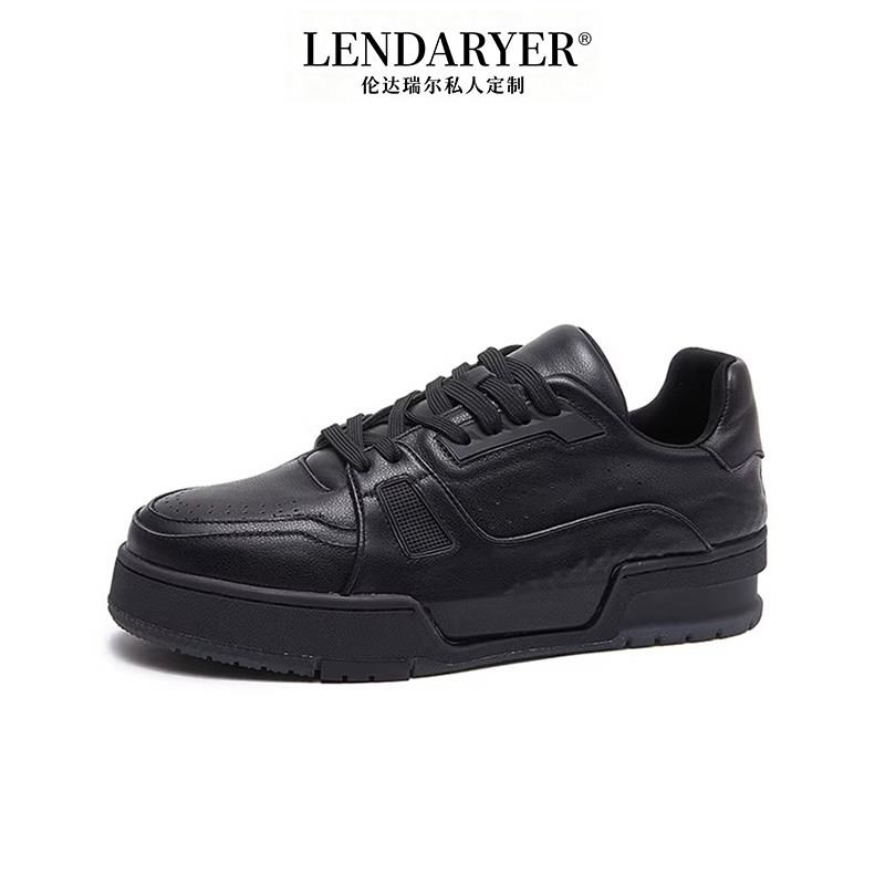 LENDARYER板鞋男2026春季高端黑色复古百搭运动休闲鞋厚底系带鞋