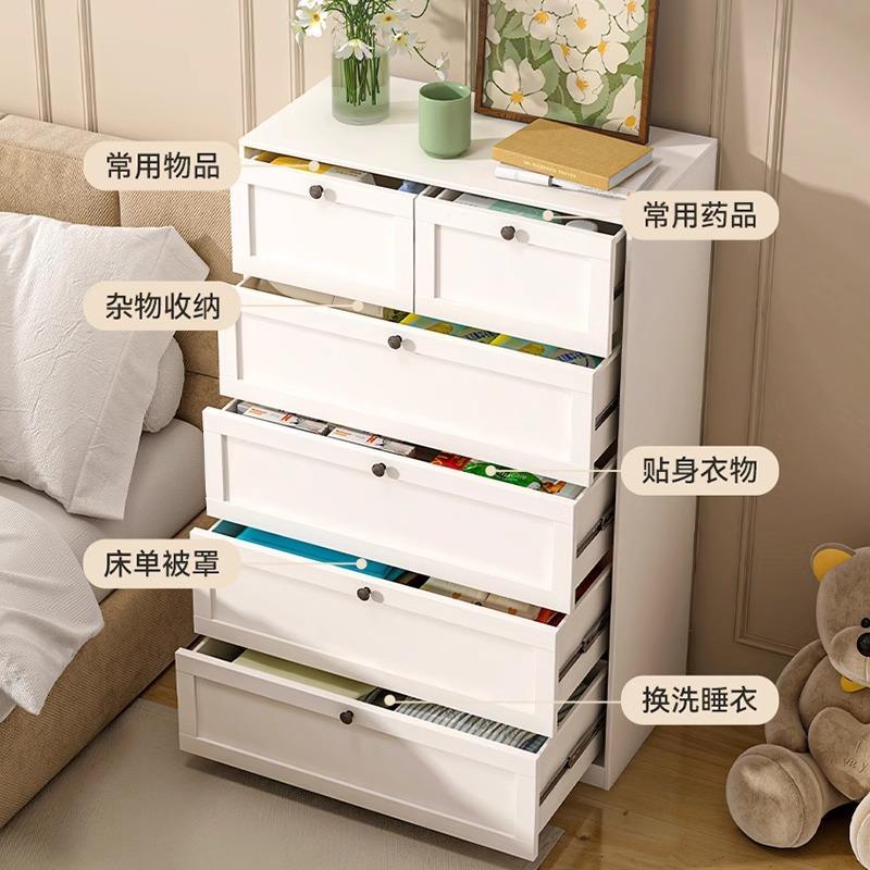 斗柜收纳柜梳妆台家用客厅卧室铁艺柜简约床尾边柜抽屉五斗橱柜