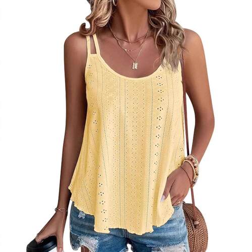 Women's vest sleeveless top with thin shoulder straps,