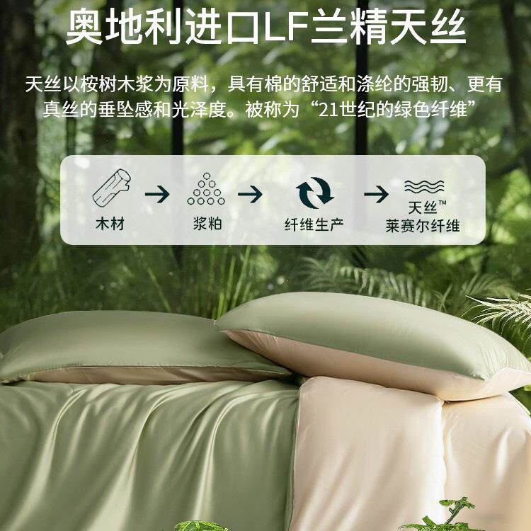 2025新款轻奢100S兰精天丝床上四件套夏季丝滑裸睡冰丝床单被套