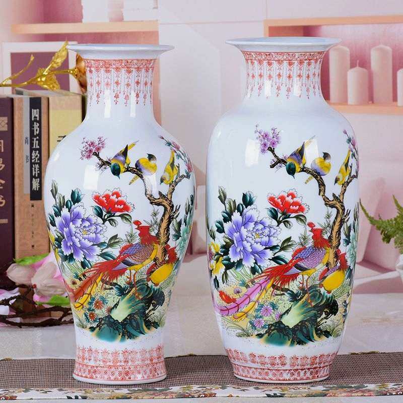 景德镇陶瓷器花瓶客厅摆件插花鸟现代家居酒柜装饰品工艺,家居饰品,花瓶,淘宝优惠券,粉丝福利购,淘宝优惠卷
