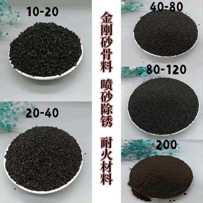 喷砂除锈亮黑金刚砂铜矿砂研磨 耐磨地坪用骨料 黑金沙透水pc砖