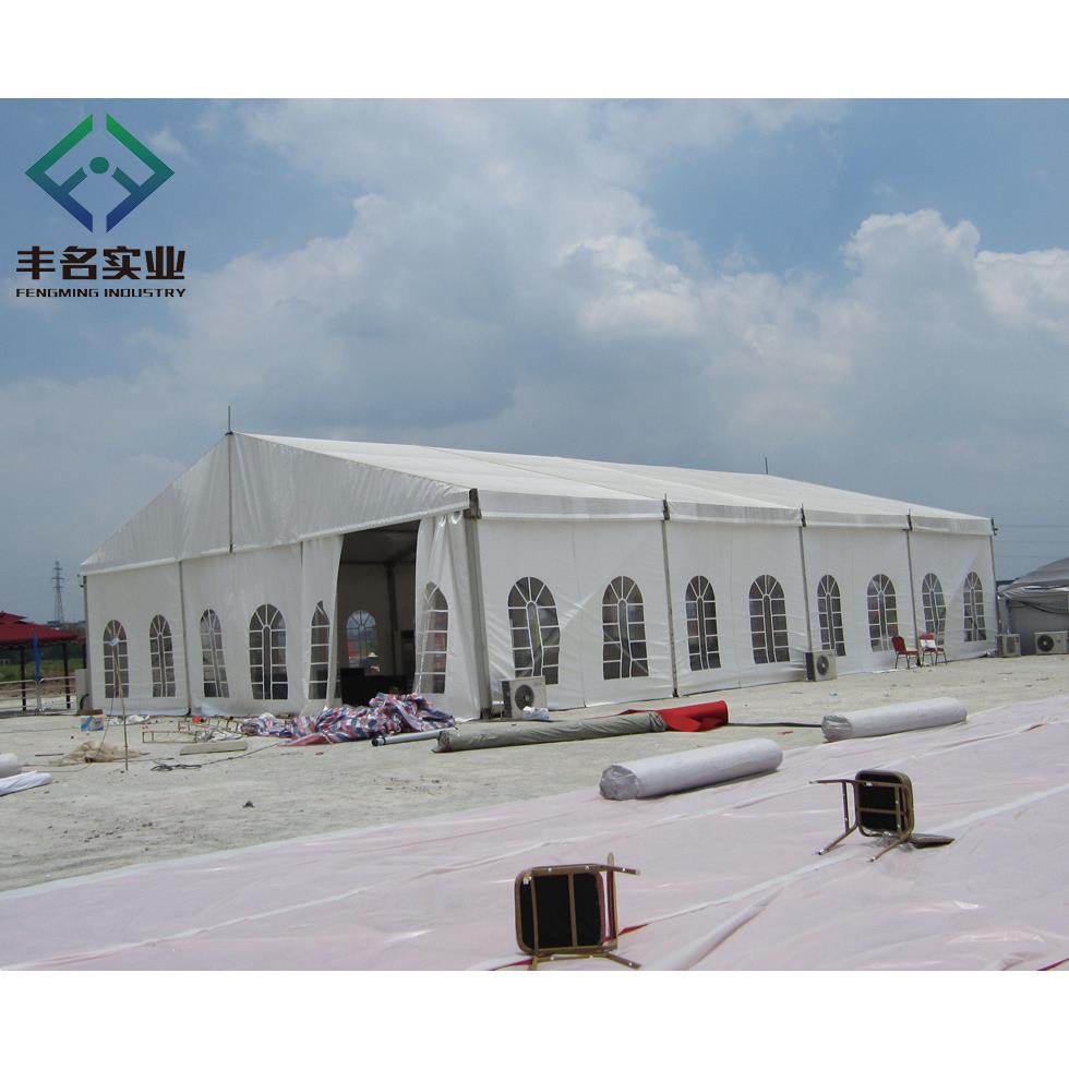 户外活动篷房铝合金材质白色PVC顶户外仓储篷房车展帐篷