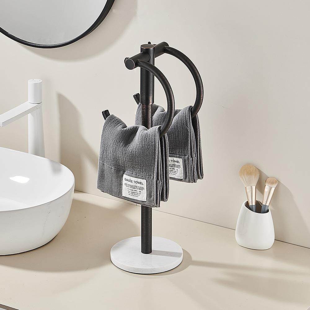 站立式不锈钢毛巾环家用地YPG式毛巾落杆洗池脸大理石双毛新巾架