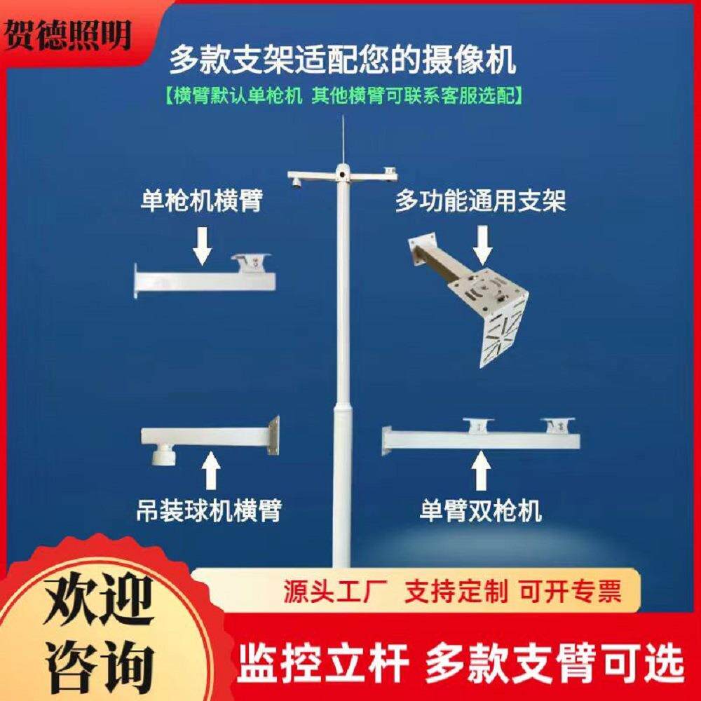 监控立杆小区3米3.5米4米立杆摄像机支架枪机球机立柱室外监控杆