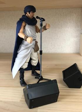 日本进口YAMADA微型立式麦克风迷你支架仿真模型手办娃娃音乐道具