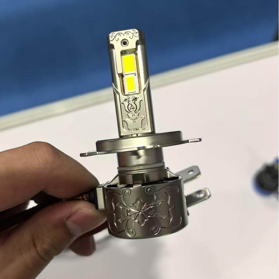 12V/24v汽车LED前大灯行车灯高功率锌合金两铜管风扇散热高亮前照