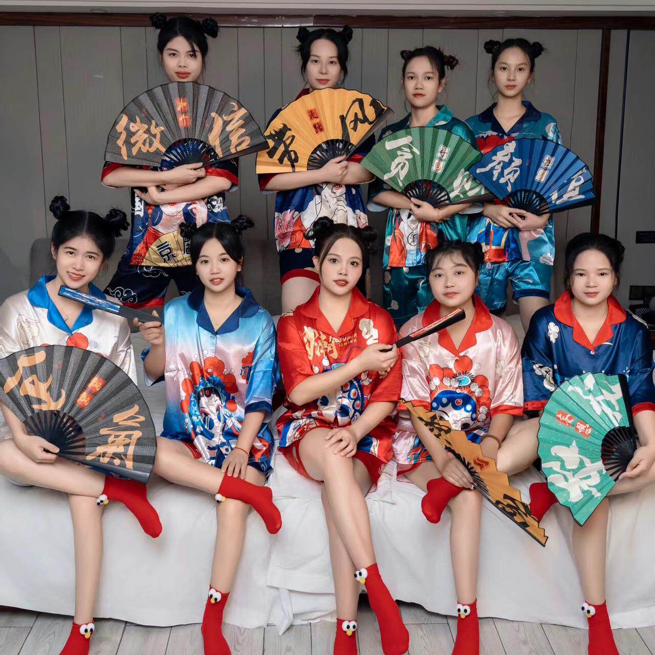 晨袍新娘女结婚睡裙红色小众睡衣伴娘服本命年高级感睡袍两件式套