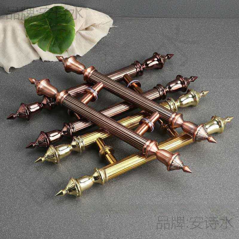 玻璃门木门大拉手推拉门把手欧式仿古红古铜无框门加厚不锈钢