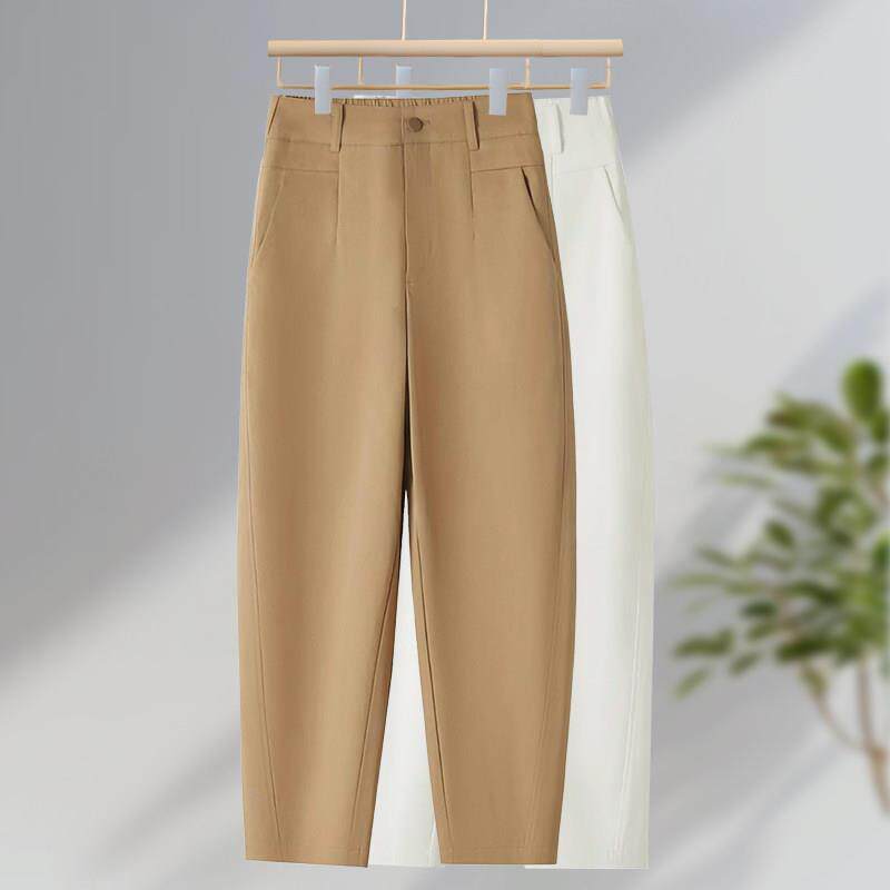 高端西装裤女2025春秋新款高腰显瘦休闲九分裤子小个子萝卜哈伦裤